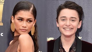 Stranger Things Noah Shnapp GUSHES Over Zendaya During MTV Movie Award Speech [upl. by Ynnos]