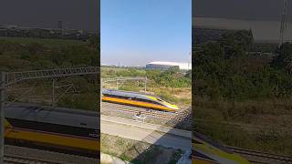 WHOOSH Doctor Yellow Bullet Train at Tegalluar Station railway highspeedtrain train railfans [upl. by Tybald]