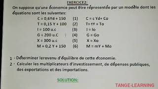 Comment calculer le revenu et le Multiplicateur Exercice2 Macroéconomie consommation [upl. by Audry]