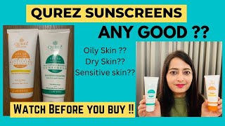 Qurez Mineral sunscreen SPF 30 amp Qurez tinted hybrid Sunscreen SPF 50 Qurez sunscreen Review  hnbs [upl. by Cort]