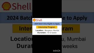 Shell Hiring 2024 Batch Students freshersjobs2023 latesthiring shorts shortsfeed jobupdates [upl. by Valente828]