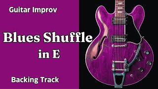 Blues Shuffle in E  Guitar Backing Track Jam  Medium Fast Tempo [upl. by Chang]