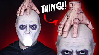 Uncle Fester AND THING  Addams Family Makeup Tutorial [upl. by Ainesej161]