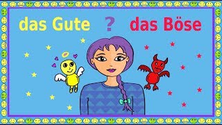 Deutsch Liebe Trost Freude  Gefühle  abstrakte Begriffe  German lesson beginners [upl. by Kirshbaum]