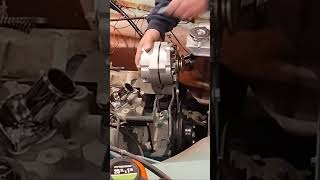 installing alternator sbc automobile chevypickup mechanic diy truck [upl. by Anec]