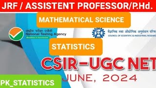 CSIR NET MATHEMATICAL SCIENCE CSIR NET STATISTICS NET STATISTICS JRF STATISTICS STATISTICS [upl. by Adine]