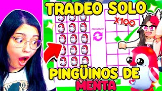 TRADEANDO SOLO MUCHOS PINGÜINOS DE MENTA DE ROBUX en ADOPT ME Roblox [upl. by Cressi]