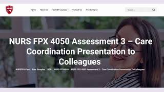 NURS FPX 4050 Assessment 3 – Care Coordination Presentation to Colleagues [upl. by Godiva335]