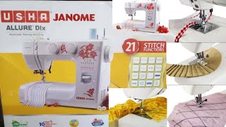 USHA JANOME ALLURE Dlx  HOW TO USE AUTOMATIC ZIGZAG SEWING MACHINE  Demo Tutorial in Tamil [upl. by Justino]