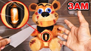 CUTTING OPEN HAUNTED FREDDY FAZBEAR DOLL AT 3AM WHAT’S INSIDE FREDDY FAZBEAR [upl. by Jestude]