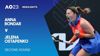 Anna Bondar v Jelena Ostapenko Highlights  Australian Open 2023 Second Round [upl. by Ettenahc500]