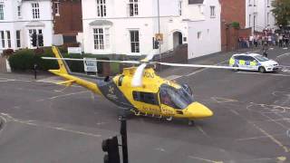 WNAA Air Ambulance Leamington Spa  Clarendon Street  Taking Off [upl. by Aciretahs887]