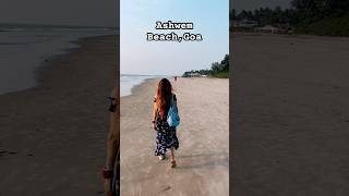 💙Walking on the beautiful Ashwem beach in Goa🏝️🍻🏖️ beach goa travel saisha viral trending [upl. by Biagi]