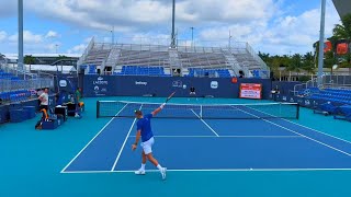 Dimitrov amp AugerAliassime Practice  Court Level Miami 4K 60fps 2024 [upl. by Guidotti602]