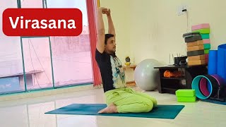 Virasana tutorial  Detailed guide to do Virasana [upl. by Aushoj851]