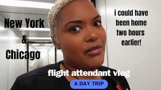 Flight Attendant Vlog a day trip to New York amp Chicago then I made a rookie mistake [upl. by Eleen]