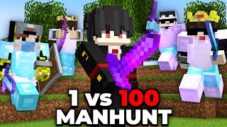 1 vs 100 Players Simulate Minecraft Manhunt [upl. by Erual]