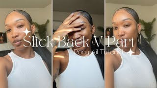 V Part Low Ponytail Tutorial Dazja Jordan [upl. by Annaiv]