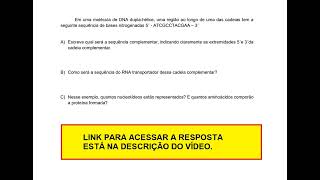 Questão de Biologia  UFU 20182  Em uma molécula de DNA duplahélice uma região [upl. by Gustave]