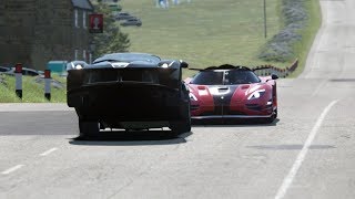 Koenigsegg One vs Ferrari LaFerrari Aperta at Highlands [upl. by Donica]