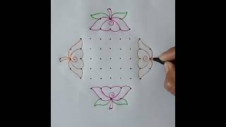 111 dots karthika pournami simple rangoli designs🌺easy karthika masam muggulu🌺friday muggulu🌺muggu [upl. by Nivlad]