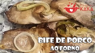 🐷 BIFE de PORCO ao forno suculento e saboroso receita perfeita para o almoço ou jantar [upl. by Urbain]