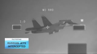 Britain scrambles RAF jets to intercept Russian bombers [upl. by Leahcimnaj]