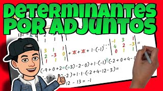 🔴 Calcular DETERMINANTES de CUALQUIER ORDEN por ADJUNTOS o REGLA de LAPLACE [upl. by Ranna]