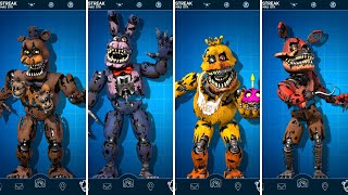 FNAF AR Nightmare Animatronics Jumpscare amp Workshop Animations [upl. by Nelon905]