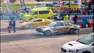 600hp Opel Ascona B vs Lamborghini Gallardo 14 mile drag race [upl. by Ganley]