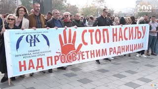 Bijeljina  Protest prosvjetnih radnika Republike Srpske  Hit Televizija Brcko [upl. by Kuhlman]