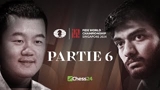 6 Partie der FIDEWELTMEISTERSCHAFT  Ding Liren vs Gukesh Dommaraju [upl. by Esinaej]