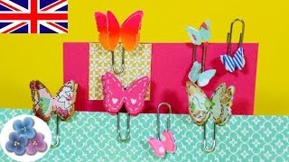 DIY How to Make Butterfly Paper Clips How to Paperclip Scrapbook Papercraft Mathie [upl. by Lanfri]