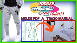 MOLDE JOGGER PANTALON DE HOMBRE  técnicas de costura [upl. by Kelda]