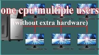 Single CPU Multi user setup Without Extra Hardwareconnect multiple monitor keyboard mouse to pc [upl. by Asirral]