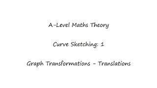 Curve Sketching 1 Graph Transformations  Translations [upl. by Esinet]