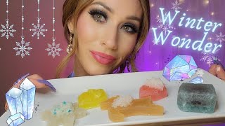 ASMR Winter Wonder EDIBLE CRYSTALS ❄️🍭 Part 1 eating sounds tapping [upl. by Darcia]