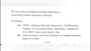 TNTEU NEW CIRCULAR BEdMEd ALL AFFILIATED COLLEGES IMPORTANT [upl. by Anayet459]