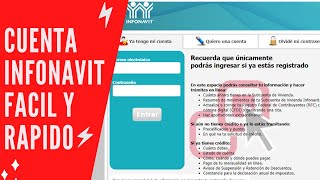 MI CUENTA INFONAVIT 2021 ¿Como me registro en mi cuenta infonavit [upl. by Zipporah]