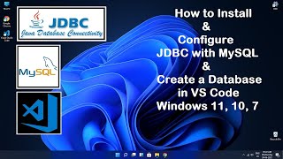 How to Install and Configure JDBC with MySQL also Create Database in VS Code Ada Code [upl. by Ariet304]