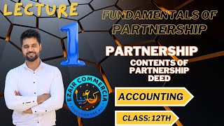 Partnership contents of partnership deed  class 12th Accounting  Hindi  urdu  Ezair Commercia [upl. by Aneeras327]