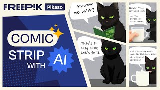 Create a COMIC STRIP using Freepik Pikaso  Design with AI [upl. by Yajeet]