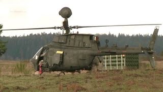 OH58 Delta KIOWA Helicopter Firing 275 Rockets And 50cal Rounds [upl. by Elgna]