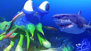 GIANT MANTIS SHRIMP vs GREAT WHITE SHARK  Feed and Grow Fish  Part 35  Pungence [upl. by Mcconaghy356]