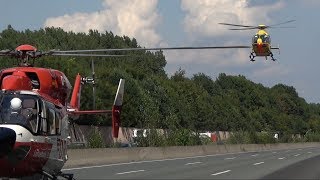 Zwei Rettungshubschrauber im Einsatz Christoph Dortmund DHDRF und Christoph 8 DHOFF [upl. by Tsirhc676]