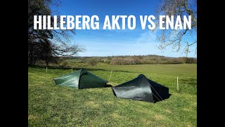 Hilleberg Akto vs Enan side by side comparison [upl. by Aniz]