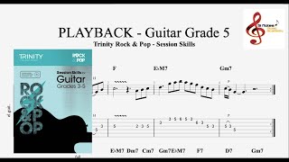 PLAYBACK  GUITAR GRADE 5  Trinity Rock and Pop Session Skills  example 1 amp 2 [upl. by Aneehsram]