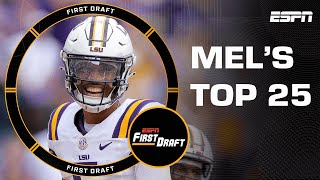 Mel Kiper Jrs Big Board Top25 Draft Prospects  First Draft [upl. by Imoyik]