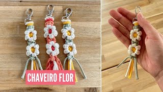 Chaveiro flor  Tutorial passo a passo  macramê [upl. by Loar425]