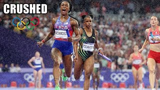 ShaCarri Richardson UNLEASHES Furious Final 100 To Gold  Womens 4x100 Relay  Paris Olympics [upl. by Ihcego]